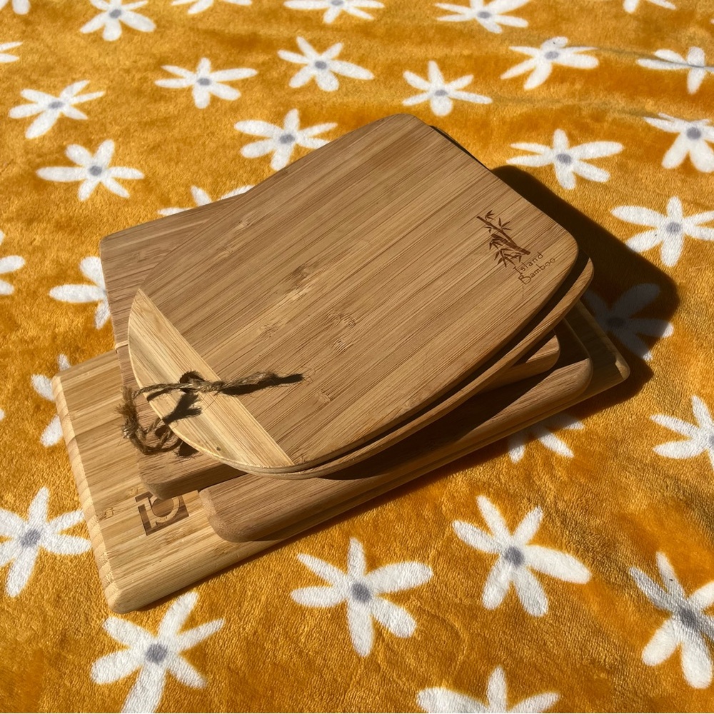 NWT & NWOT Island Bamboo Small Cutting Board Set 5ps Kitchen Starter Kit